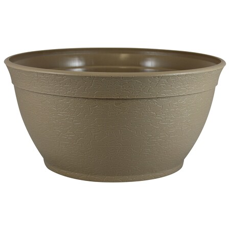 Emsco Group 14in Porch Planter, Textured Flower Pot and Herb Garden, Sand 2390-1